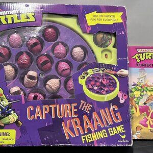Nickelodeon NEW TMNT Capture The Kraang Fishing Game & TMNT Paperback Book